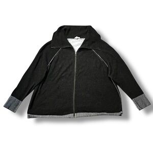 Eileen Fisher Woman Knit Jacket Full Zip Wide Collar Size 1X